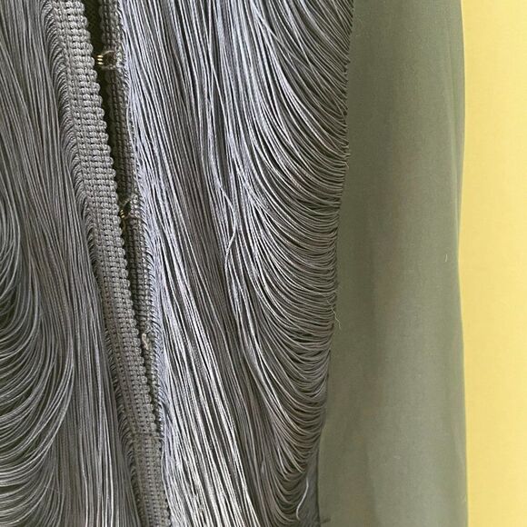 Cult Gaia Renata Silk Fringe Halter Gown Ink Navy Size Large - Picture 10 of 15